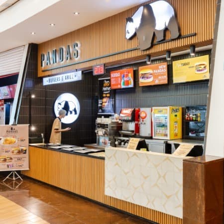 Logo da loja pandas burgers e grelhados